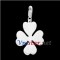 Free shipping! Wholesale high quality double silver plated clasp charms HCC261 with clover pendant, sold in 2pcs per pack