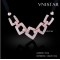 Free shipping! Fashion ribbon necklaces, trapezoid pendant, spacer beads, VN403, length in 45cm, sold in 2 pcs per pack