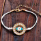 Free shipping! Charm bracelets, flat round with eye, VSB087, length in 19cm,  sold in 5pcs per pack