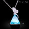 Free shipping! Necklaces, butterfly crystal necklace, triangle pendant, large triangle crystal, VN562, pendant size 16*28mm, sold in 2 pcs per pack