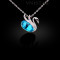 Free shipping! Necklaces, fashion crystal necklace, flying swan pendant, lady necklace, VN552, pendant size 18*18mm, sold in 2 pcs per pack