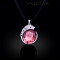 Free shipping! Necklaces, fashion crystal necklace, leopard pendant, big oval crystal, VN548, pendant size 27*32mm, sold in 2 pcs per pack