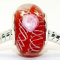Free Shipping! Silver plated core glass bead PGB001, red color fashion beads size in 14*9mm sold as 20pcs each pack