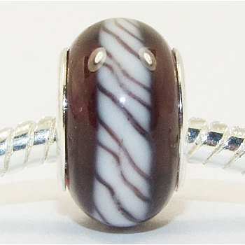 Free Shipping! Silver plated core glass bead PGB003, brown color fashion beads size in 14*9mm sold as 20pcs each pack