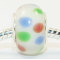 Free Shipping! Vnistar wholesale silver plated core glass beads PGB080, white glass beads with colours spots  size in 14*10mm, sold as 20pcs each pack