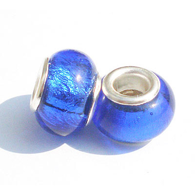 Free Shipping! Vnistar wholesale silver plated glass beads PGB105, blue glass beads in stock size in 14*10mm, sold as 20pcs each pack