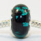 Free Shipping! Vnistar silver plated core glass beads with black and green-PGB314 size 9*14mm, sold as 20pcs each pack