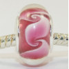 Free Shipping! Vnistar silver plated core glass beads with pink color -PGB333 ( 9*14mm),sold as 20pcs each pack