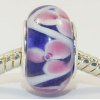 Free Shipping! Vnistar silver plated core glass beads with blue and pink color-PGB343 size 9*14mm, sold as 20pcs each pack