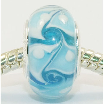Free Shipping! Vnistar silver plated core glass beads with light blue-PGB355 size 9*14mm, sold as 20pcs each pack