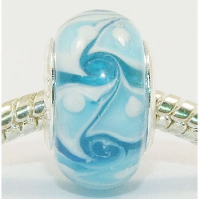 Free Shipping! Vnistar silver plated core glass beads with light blue-PGB355 size 9*14mm, sold as 20pcs each pack