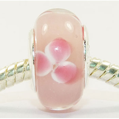 Free Shipping! Vnistar silver plated core glass beads with pink PGB361 size 9*14mm, sold as 20pcs each pack