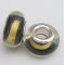 Free Shipping! Vnistar silver plated core glass beads black with gold foil PGB121 size 9*14mm, sold as 20pcs each pack