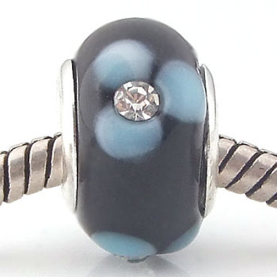 Free Shipping! Vnistar glass beads PGSS001,black glass beads with stones,9*14mm, sold as 20pcs each pack