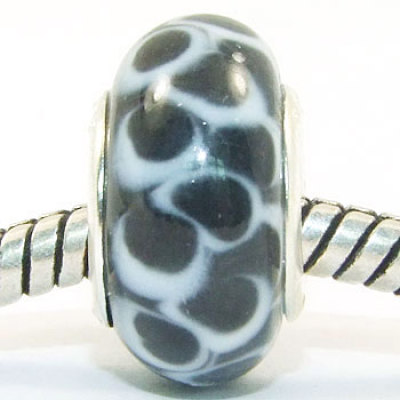 Free Shipping! Vnistar silver plated core glass beads with black PGB385 size 9*14mm, sold as 20pcs each pack