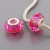 Free Shipping! Silver plated core facet resin bead PGB513, rosiness bead with size in 9*15mm, 60pcs per pack