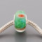 Free Shipping! Silver plated core glass bead PGB506, sparkling green bead with swirls and flowers in 9*14mm, 20pcs per pack