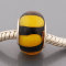 Free Shipping! Vnistar silver plated core glass beads PGB500, black and yellow mixed beads, size in 9*14mm, 20pcs per pack