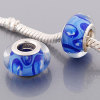 Free Shipping! Vnistar silver plated core glass beads PGB432, blue glass beads, size in 9*14mm, size in 9*14mm, 20pcs per pack