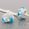 Free Shipping! Vnistar silver plated core glass beads PGB431, blue and white mixed beads with flowers, 20pcs per pack