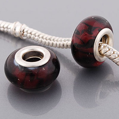 Free Shipping! Vnistar silver plated core amaranth and black mixed glass beads PGB426 with size in 9*14mm, 20pcs per pack