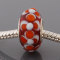Free Shipping!Silver plated core red glass bead PGB551 with flowers and glass balls raised, 9*15mm, 20pcs per pack