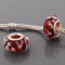 Free Shipping! Silver plated core glass bead PGB544, red bead with flowers, size in 8*14mm, 20pcs per pack
