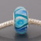 Free Shipping! Silver plated core glass bead PGB533, cyan bead with size in 9*14mm, 20pcs per pack