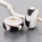 Free Shipping! Silver plated core glass bead PGB583, white bead with size in 9*14mm, 20pcs per pack