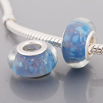 Free Shipping! Silver plated core glass bead PGB579 with size in 9*14mm, 20pcs per pack