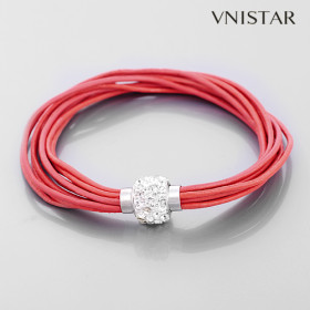 Bracelets, multi-strands leather bracelet, unisex bracelet, magnetic closure, VSB100, length in 20cm, 5pcs/pack