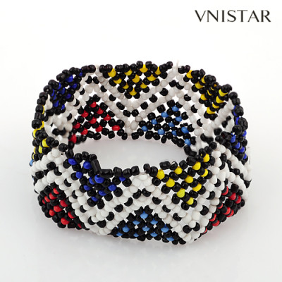 Bracelets, beaded stretch bracelet, seed bracelet, friend bracelet, VSB111, elastic, 25mm wide,3pcs/pack