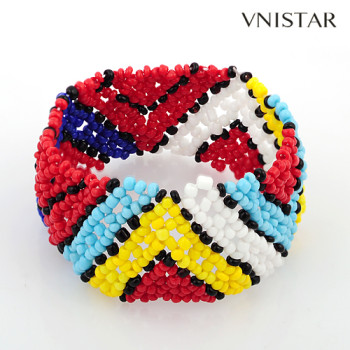 Bracelets, beaded stretch bracelet, seed bracelet, friend bracelet, VSB110, elastic, 25mm wide