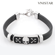 Bracelets, leather bracelet for unisex, lobster clasp, VSB115, length in 20cm, 2pac per pack