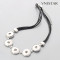 Necklaces, three strands leather necklace, exchangeable chunk necklace for lady, lobster claw clasp, VSN077, length in 44cm
