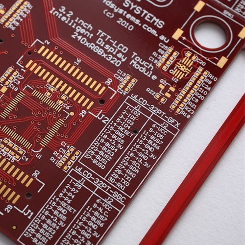 6-слойная плата PCB для красной паяльной маски с половиной V-CUT