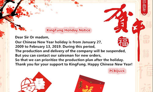 KingFung Holiday Notice