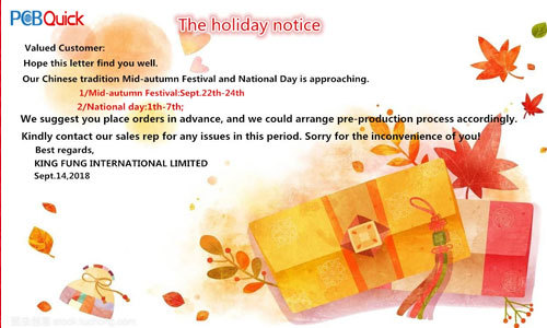 Mid-Autumn Festival&National Day holiday notice