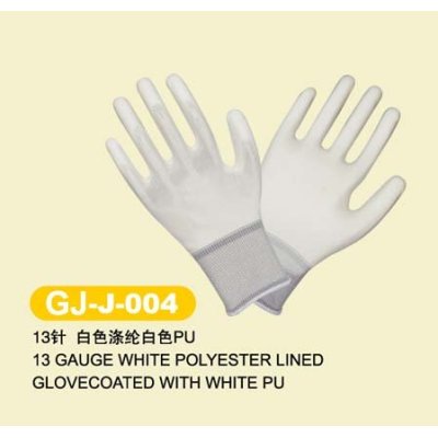 White or black mens and womens open back Puncture resistant Coated Work Glove