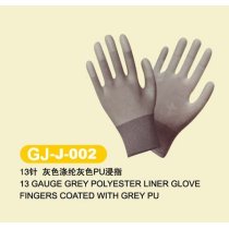 Laboratory chemical resistant protective polyster PU Coated Work Glove, knit wrist Gloves