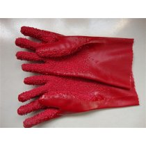 Interlock jersey liner PVC plastic anti - slip Coated Work Glove with grain finish