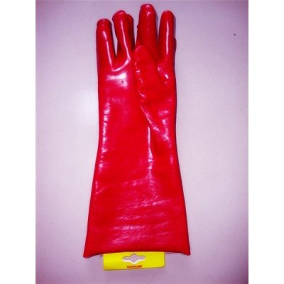 Red 11, 13, 14 inch flame proof cotton and PVC plastic Coated Work Glove