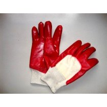 Custom red, black, blue washable PVC Dipped Cotton hand Coated Work Glove