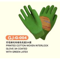 Seamless knitted liner Green Cotton L, XL, XXL latex Coated Work Glove
