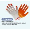 White nylon or polyster PVC palm and finger Coated Work Glove