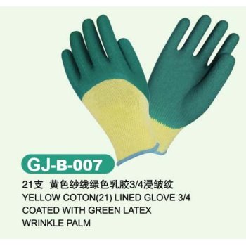 Cotton seamless knitted liner abrasion resistant latex Coated Work Glove