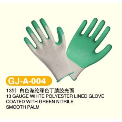 Customiczed 10 - 14 inch knit wrist polyster safety Nitrile Coated Work Glove for farmming
