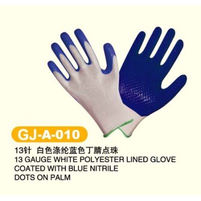 Dot palm farmming, gardening and laboratory dipped nitrile Coated Work Glove