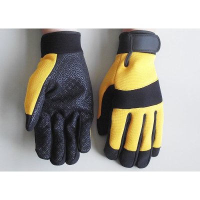Yellow men and women Spandex finger Household, Automotive or Mechanic Work Gloves