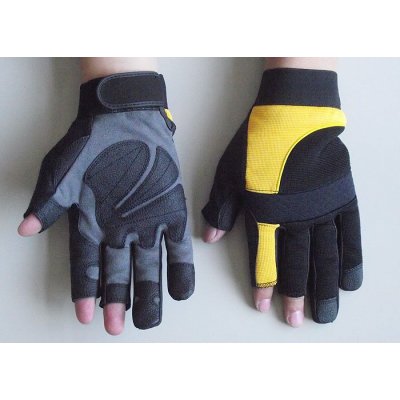 Spandex Back Synthetic Leather Palm safty Protective Mechanic Work Gloves